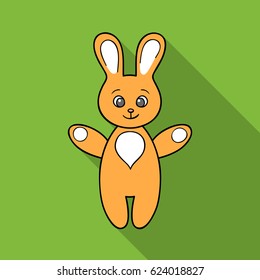 Rabbit toy icon in flate style isolated on white background. Baby born symbol stock vector illustration.