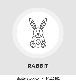 Rabbit toy icon vector. Flat icon isolated on the white background. Editable EPS file. Vector illustration.