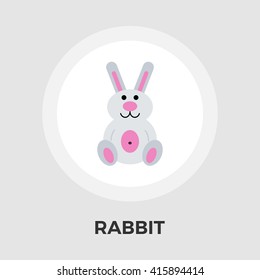 Rabbit toy icon vector. Flat icon isolated on the white background. Editable EPS file. Vector illustration.