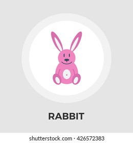 Rabbit toy icon vector. Flat icon isolated on the white background. Editable EPS file. Vector illustration.