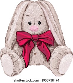 rabbit toy isolated on white
