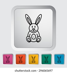 Rabbit toy thin line flat vector related icon set for web and mobile applications. It can be used as - logo, pictogram, icon, infographic element. Vector Illustration. 
