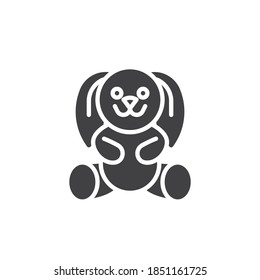 Rabbit toy vector icon. filled flat sign for mobile concept and web design. Bunny toy glyph icon. Symbol, logo illustration. Vector graphics