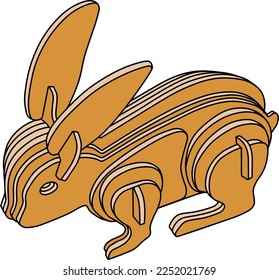 Rabbit toy  vector illustration isolated on white background