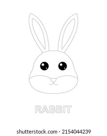 Rabbit tracing worksheet for kids