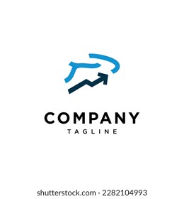 Rabbit trading icon logo vector template.