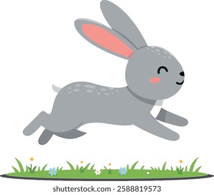 The rabbit transitions from still to energetic movement.