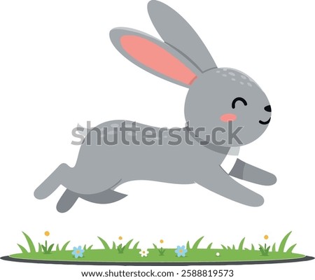 The rabbit transitions from still to energetic movement.