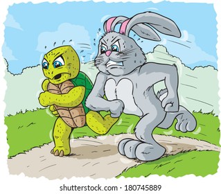 Rabbit and turtle racing