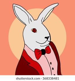 rabbit in a tuxedo. Bunny in a suit