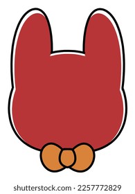 Rabbit type simple icon illustration material