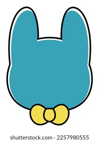 Rabbit type simple icon illustration material