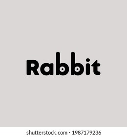 Rabbit Typography Logo Concept. simple and clean brand identity illustration