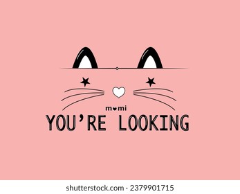Rabbit typography you are looking slogan illustration tee vector.