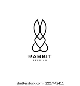 rabbit unique line modern minimalist logo design vector