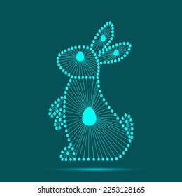 Rabbit vector. Abstract rabbit drawn from circles. Easter Bunny.