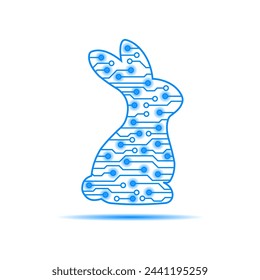 Rabbit vector. Abstract rabbit drawn from circles and lines. Easter Bunny.