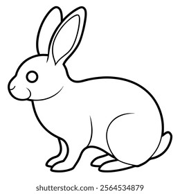 the rabbit vector art illustration on white background