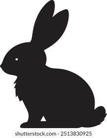 Rabbit vector art illustration with a white background