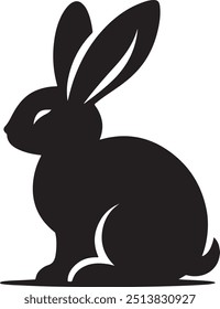Rabbit vector art illustration with a white background