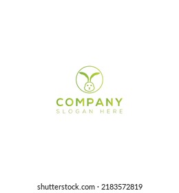 Diseño de logotipo de arte vector de conejo