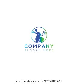 Diseño de logotipo de arte vector de conejo