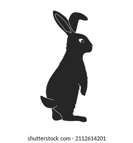 Rabbit vector black icon. Vector illustration bunny on white background. Isolated black illustration icon of rabbit.