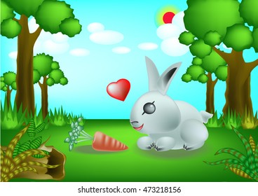 Rabbit vector cartoon.