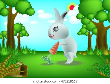 Rabbit vector cartoon.