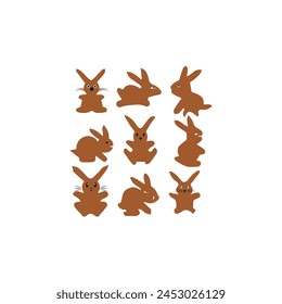 Rabbit vector cartoon set icon.  cartoon set icon animal.Vector illustration .