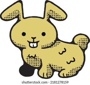 Rabbit  Vector Clip Art Illustration with Vintage style