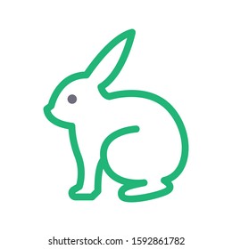 rabbit vector color line icon 