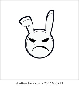 rabbit vector with cool angry expression