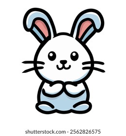 rabbit vector design illustration, rabbit icon, rabbit logo, cute animal, adorable animal, great as a sticker.
