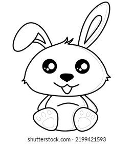 rabbit vector drawing for coloring book
