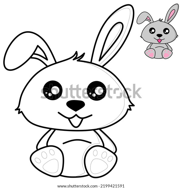 Rabbit Vector Drawing Coloring Book Stock Vector (royalty Free 