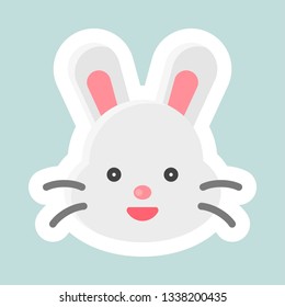 Rabbit vector, Easter and spring flat sticker icon