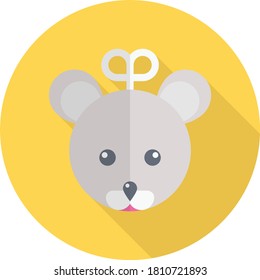 rabbit vector flat color icon 
