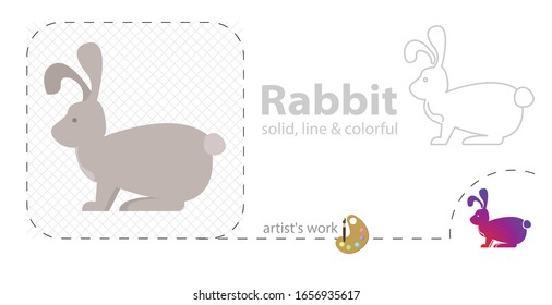 rabbit vector flat illustration icon