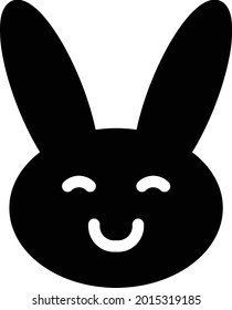 rabbit vector glyph flat icon