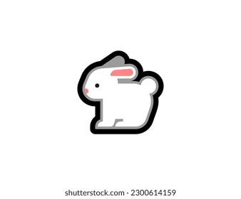 Rabbit vector icon. Rabbit emoji illustration. Isolated rabbit bunny vector emoticon