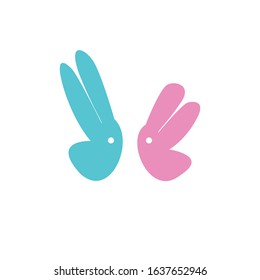 Rabbit vector icon and logo