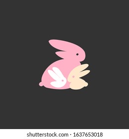 Rabbit vector icon and logo