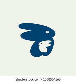 Rabbit vector icon and logo