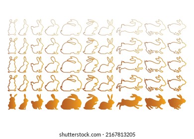Rabbit Vector Icon Symbol Template. Rabbit Vector Outlines. Lines. Stroke