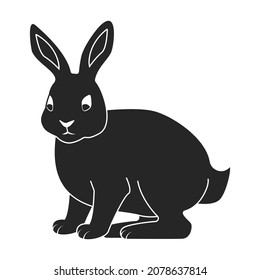 Rabbit vector icon.Black vector icon isolated on white background rabbit.