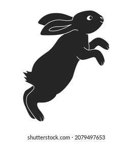 Rabbit vector icon.Black vector icon isolated on white background rabbit.