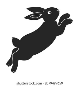 Rabbit vector icon.Black vector icon isolated on white background rabbit.