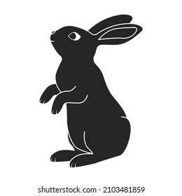 Icono vector de conejo.Icono vector negro aislado en conejo de fondo blanco.