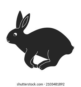 Rabbit vector icon.Black vector icon isolated on white background rabbit.